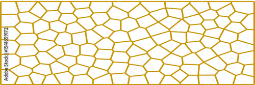 Gold and white seamless geometric pattern vector set. Repeating irregular shapes backgrounds for web tiles, science and interior design. Collection of polygonal voronoi line cell template backgrounds.