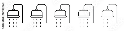 Shower icon logo in stroke lines collection