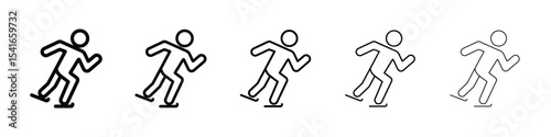 Skating icon logo in stroke lines collection