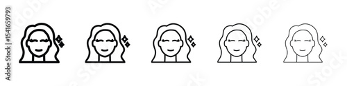 Skincare icon logo in stroke lines collection
