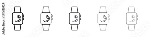 Smartwatch icon logo in stroke lines collection