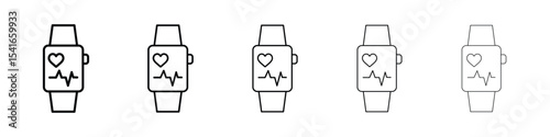 Smartwatch icon logo in stroke lines collection