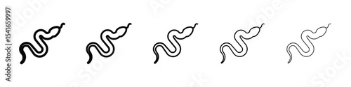 Snake icon logo in stroke lines collection