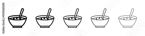 Soup icon logo in stroke lines collection