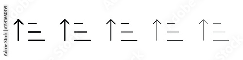 Sort amount up icon logo in stroke lines collection