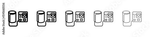 Sphygmomanometer icon logo in stroke lines collection