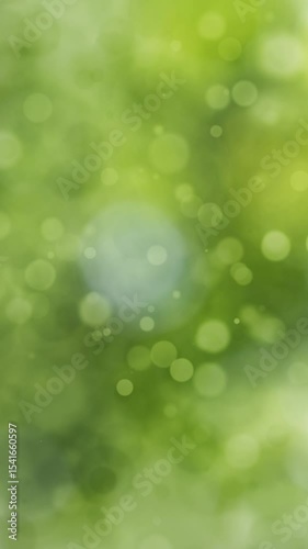 Loop artistic nature green circle bokeh vertical background animation.