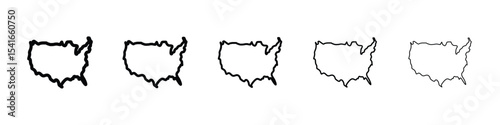 State country icon logo in stroke lines collection