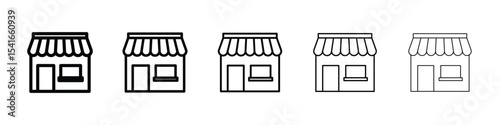 Store icon logo in stroke lines collection