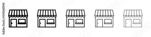 Store icon logo in stroke lines collection