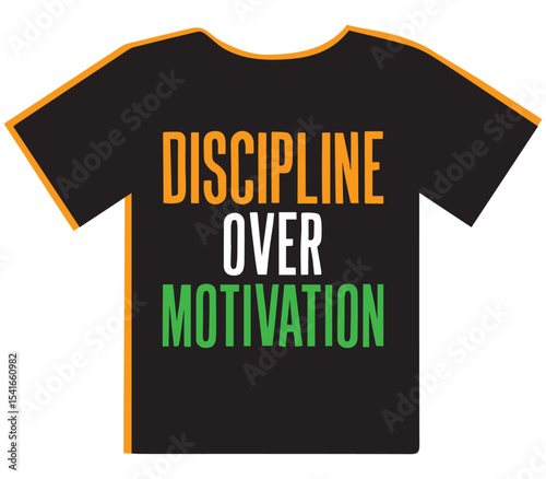 Discipline Over Motivation Motivational T-Shirt Design
