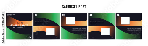 Editable Instagram Carousel Post Layout Set, Social Media Marketing microblog template design, tips & tricks linkedin post template, eps 10.	