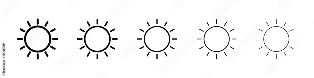 Obraz premium Sun icon logo in stroke lines collection