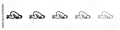 Sujud icon logo in stroke lines collection