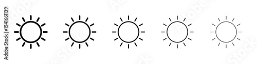 Sun icon logo in stroke lines collection