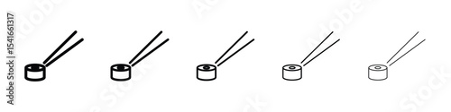 Sushi icon logo in stroke lines collection
