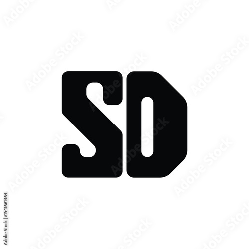 SD monogram logo design letter text name symbol monochrome logotype alphabet character simple logo
