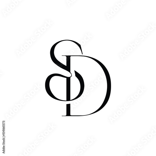 SD monogram logo design letter text name symbol monochrome logotype alphabet character simple logo