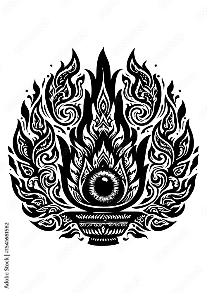 Fototapeta premium tribal tattoo design ilustratiom of a eye flame