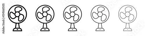 Table Fan icon logo in stroke lines collection