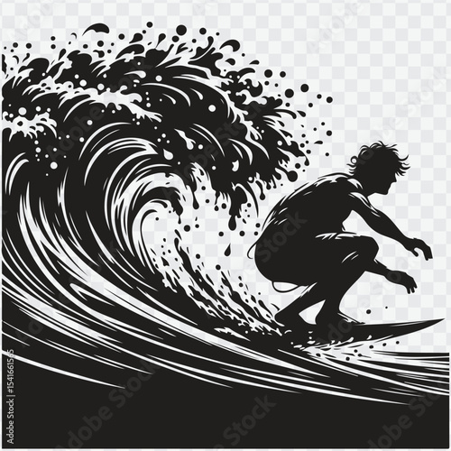 silhouette of a surfer. surfer silhouette vector
