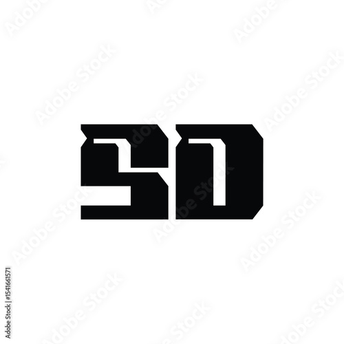 SD monogram logo design letter text name symbol monochrome logotype alphabet character simple logo