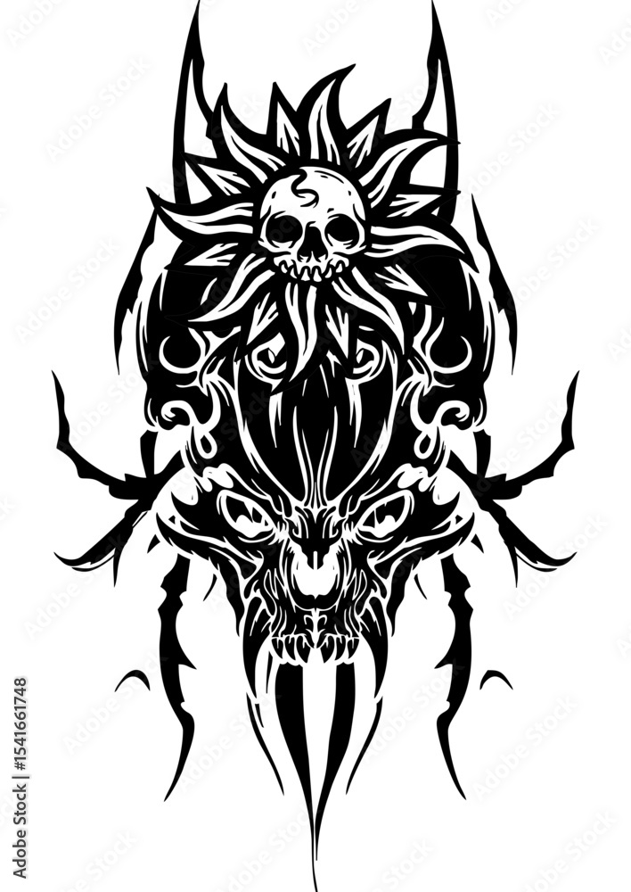 Fototapeta premium tribal wolf tattoo design