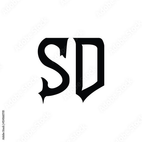 SD monogram logo design letter text name symbol monochrome logotype alphabet character simple logo