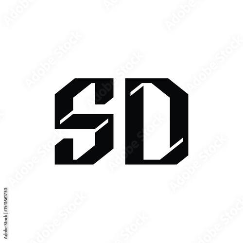 SD monogram logo design letter text name symbol monochrome logotype alphabet character simple logo