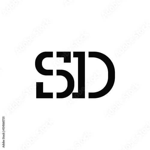 SD monogram logo design letter text name symbol monochrome logotype alphabet character simple logo
