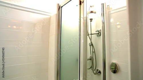 Wallpaper Mural Small corner bathroom with a toilet and shower Torontodigital.ca