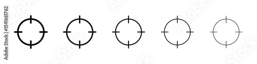 Target icon logo in stroke lines collection