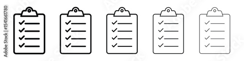 Task list icon logo in stroke lines collection