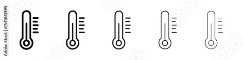 Temperature icon logo in stroke lines collection