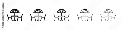 Terrace icon logo in stroke lines collection