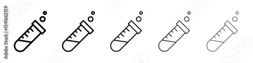 Test tube icon logo in stroke lines collection