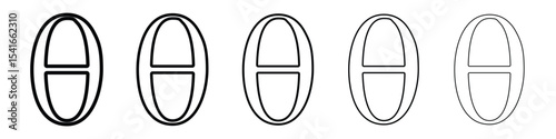 Theta icon logo in stroke lines collection