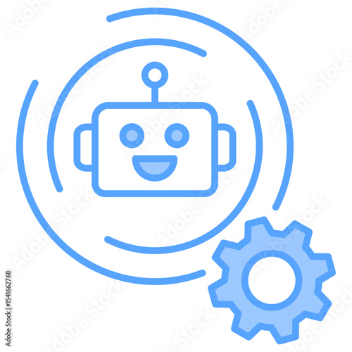 Robotic Process Automation Blue Icon