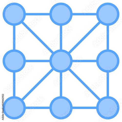 Pattern Recognition Blue Icon
