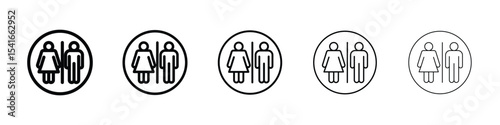 Toilet icon logo in stroke lines collection