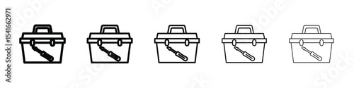 Toolbox icon logo in stroke lines collection