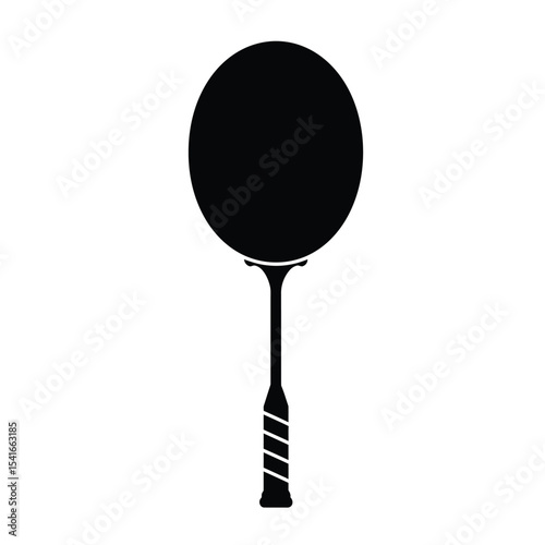 Black Silhouette Vector Badminton Racket Icon white