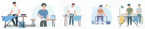 ironing clothes character vector
