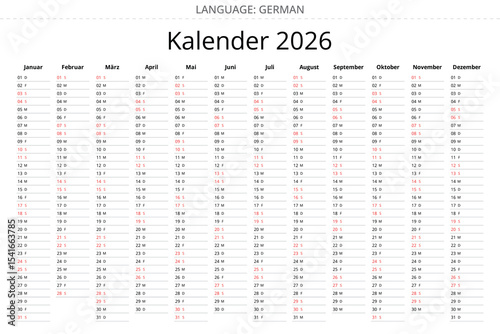 Simple 2026 german planner minimalist design for Germany