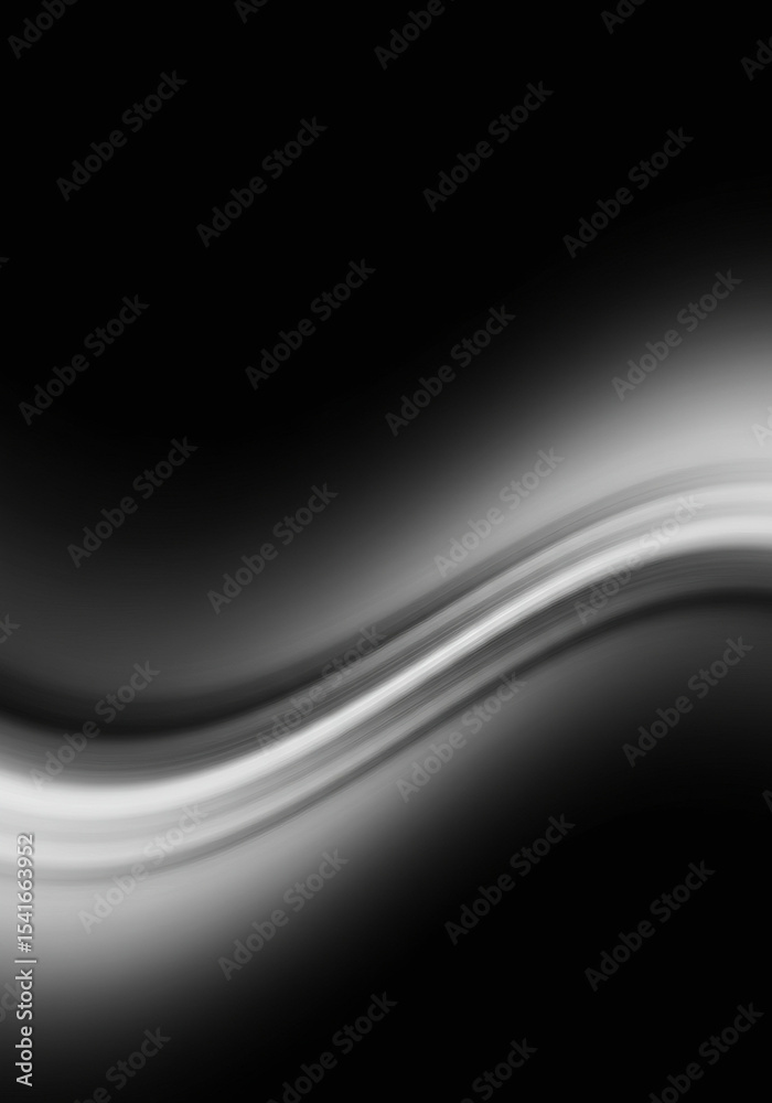 Obraz premium black background with flowing smooth white wave 