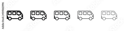 Van icon logo in stroke lines collection