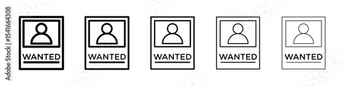 Wanted icon logo in stroke lines collection