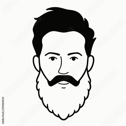 Simple line drawing of a man with a beard