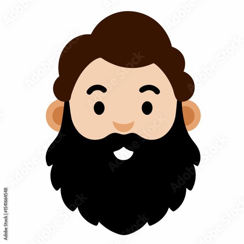 Cartoon man with brown hair and full beard