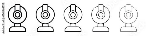 Webcam icon logo in stroke lines collection